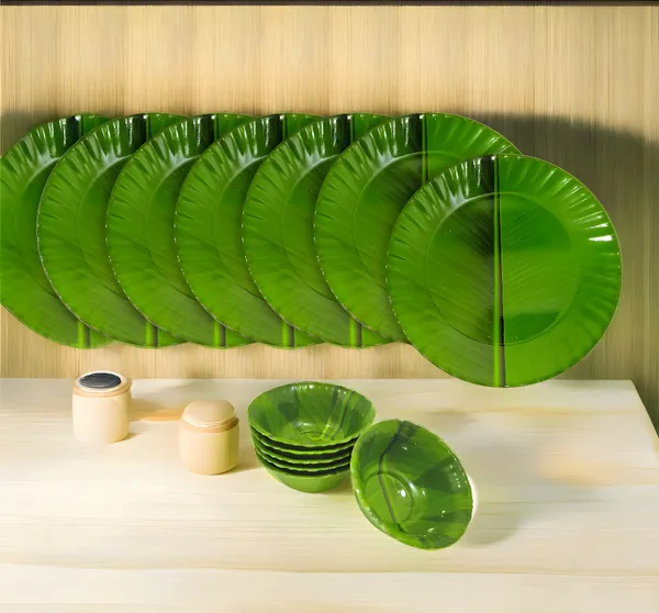 Green_12_Pcs_Melamine_Dinner_Set_Contains_6_Full_Plates_And_6_Bowls_|_Glossy_Finish_Full_Plates_&_Bowls_|_Perfect_For_Daily_Meals