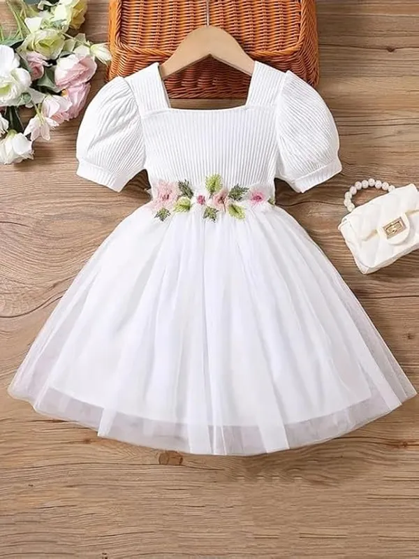 White_Net_Baby_Frock_|_Elegant_Kids_Dress_With_Floral_Embroidery_For_Special_Occasions