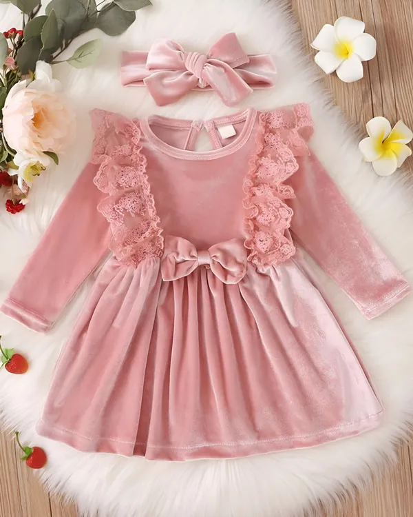 Peach_Girls_Purple_Velvet_Ruffle_Dress_&_Frock_With_Headband,_Long_Sleeve_Party_Dress