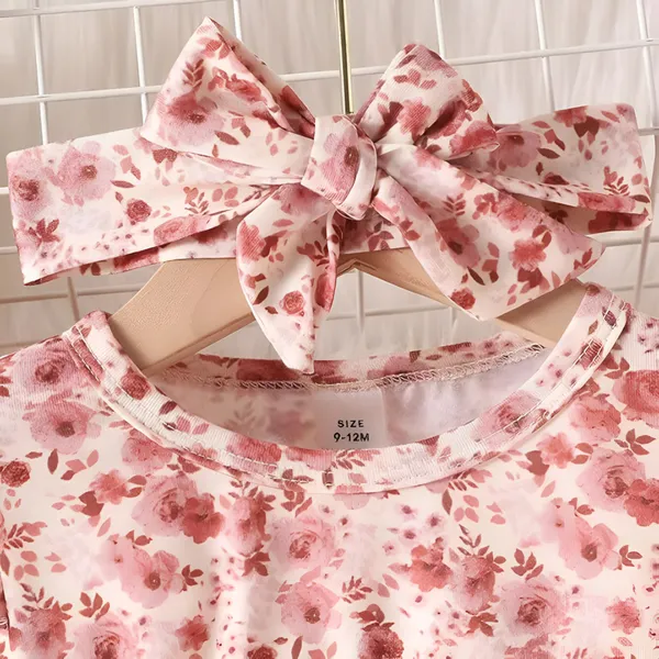 Brown_Radiant_Floral_Baby_Frock_&_Dress_A_Dazzling_Fit_And_Flare_Ensemble_For_Cherished_Celebrations_And_Special_Moments.