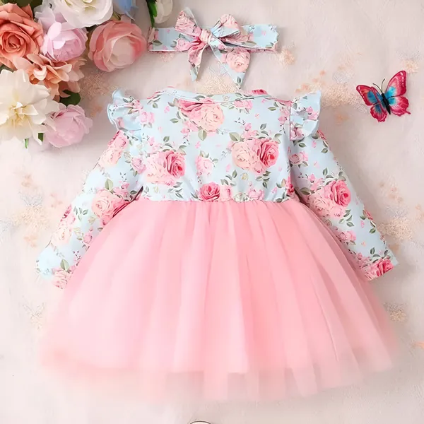 Light_Blue_Radiant_Floral_Baby_Frock_&_Dress_A_Dazzling_Fit_And_Flare_Ensemble_For_Cherished_Celebrations_And_Special_Moments.