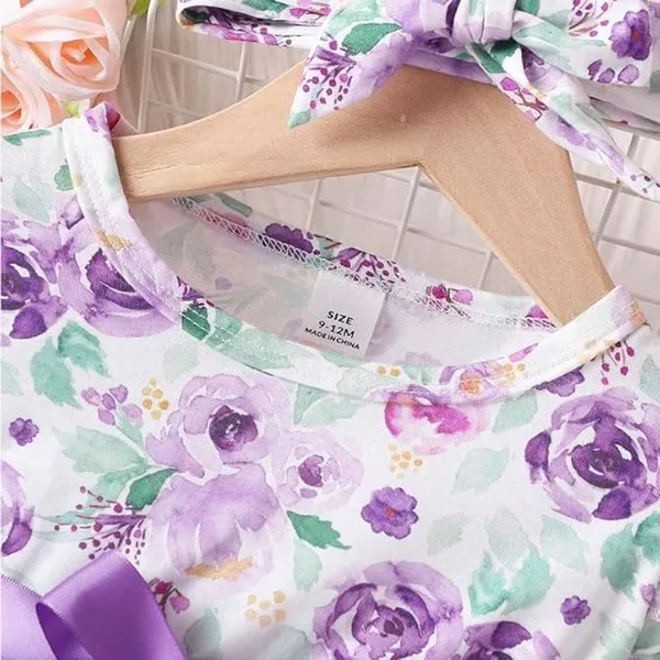 Purple_Radiant_Floral_Baby_Frock_&_Dress_A_Dazzling_Fit_And_Flare_Ensemble_For_Cherished_Celebrations_And_Special_Moments.
