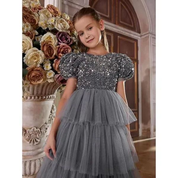 Grey_Girls_Casual_Floral_Round_Neck_Cap_Sleeves_Fit_And_Flare_Straight_Full_Length_Gown_Dress
