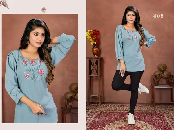 Elegant_Women�s_Rinkal_Cotton_Embroidered_Top_|_Lightweight_Daily_Wear_TOP's