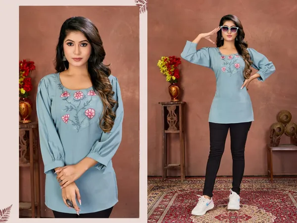 Elegant_Women�s_Rinkal_Cotton_Embroidered_Top_|_Lightweight_Daily_Wear_TOP's
