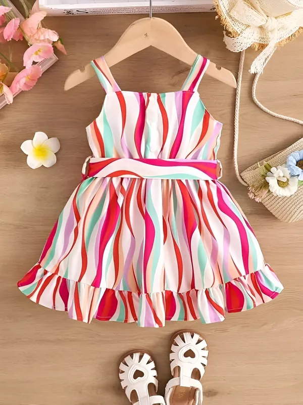 Captivating_Polka_Dot_Printed_Baby_Frock,_Elegant_Organza_Cotton_Puff_Sleeve_Kids_Dress_with_Peter_Pan_Collar_for_Little_Girls'_Celebrations_&_Style