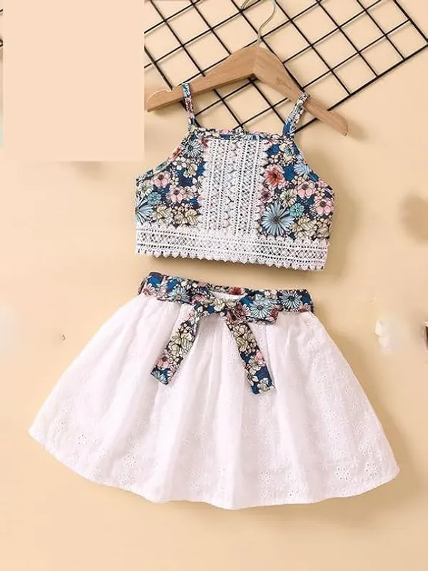 Blue_&_White_Enchanting_Floral_Baby_Frock_Dress_Set_|_Trendy_Two-Piece_Outfit_With_Eyelet_Skirt_&_Bow_|_Adorable_&_Stylish_Kids_Wear_For_Little_Angels.