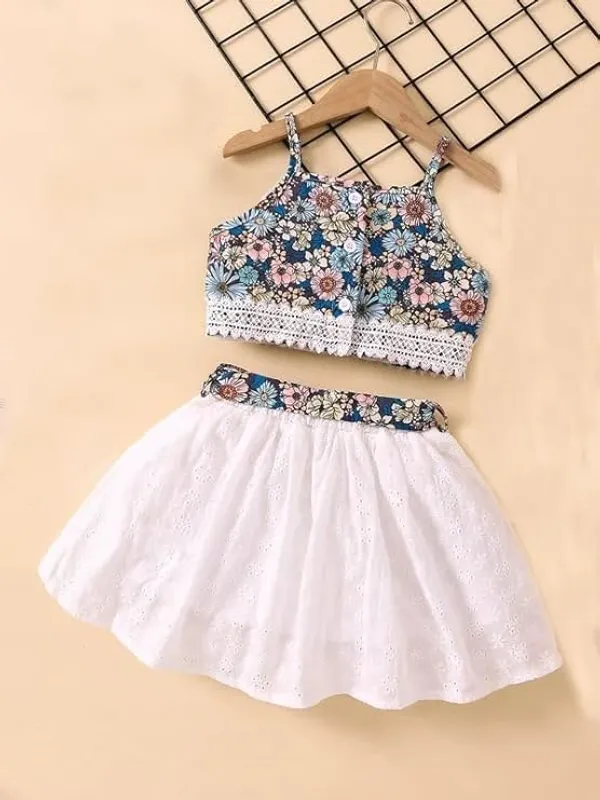 Blue_&_White_Enchanting_Floral_Baby_Frock_Dress_Set_|_Trendy_Two-Piece_Outfit_With_Eyelet_Skirt_&_Bow_|_Adorable_&_Stylish_Kids_Wear_For_Little_Angels.