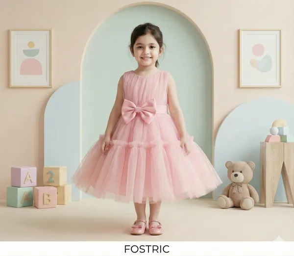 Pink_Elegant_Black_Net_Dress_&_Ruffle_Frock_For_Baby_Girls_-_Perfect_Party_&_Festival_Wear