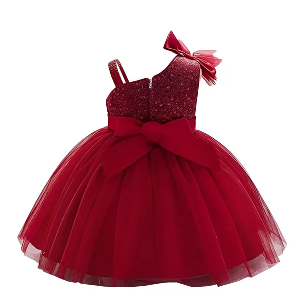 Red_Barbet_Sequence_Embroidered_Net_Flaired_Sleeve_Less_Baby_Girl_Frock