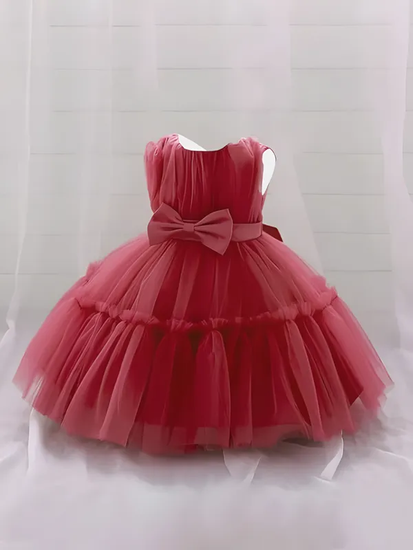 Maroon_Elegant_Black_Net_Dress_&_Ruffle_Frock_For_Baby_Girls_-_Perfect_Party_&_Festival_Wear