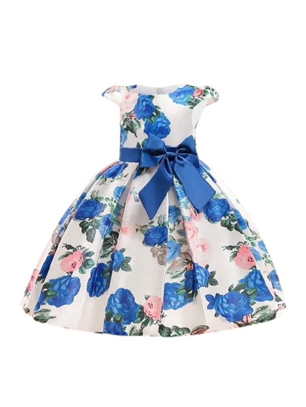 Toddler/Kids_Blue_Flower_Occasion_Dress