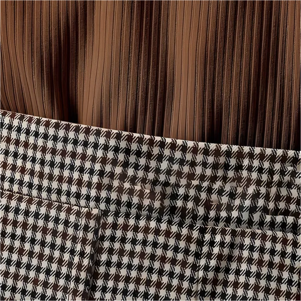 Brown_Elegant_Baby_Girl_Dress_&_Frock:_Stylish_Brown_Ribbed_Top_&_Gingham_Skirt_Set