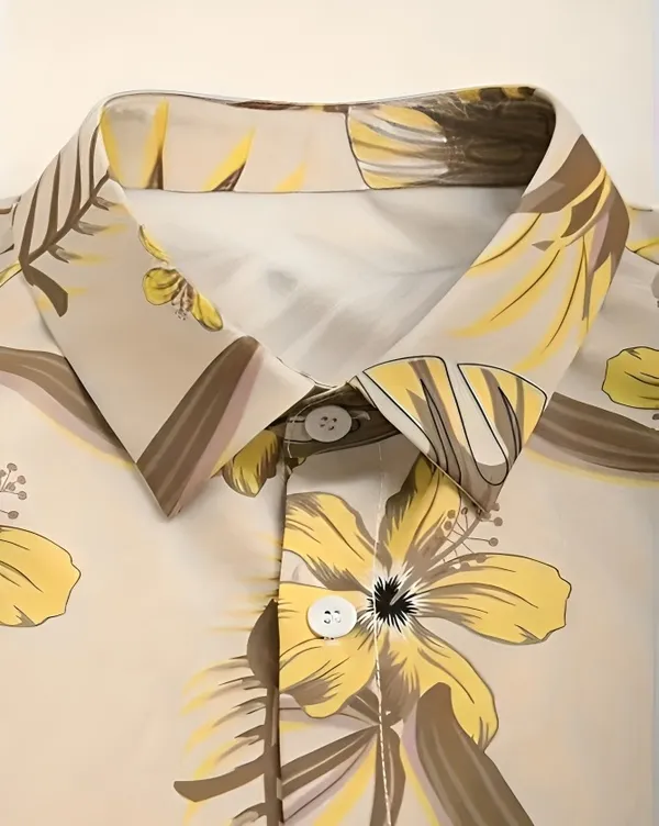 Fostric_Men's_Tropical_Floral_Cuban_Collar_Shirt
