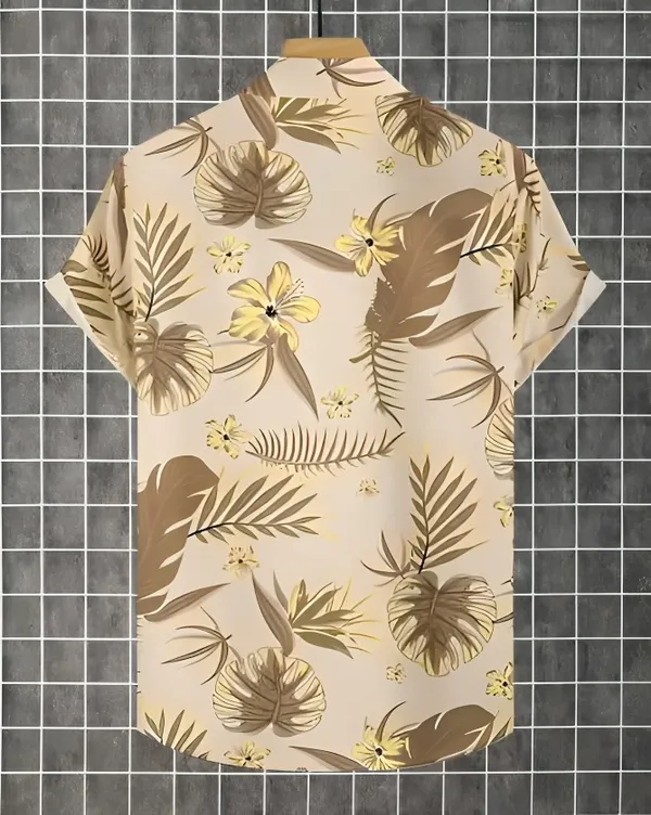 Fostric_Men's_Tropical_Floral_Cuban_Collar_Shirt