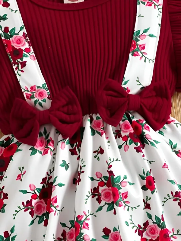 Maroon_Baby_Girls_Firefinch_Floral_Frock_&_Dress_Set_-_Adorable_Outfit_For_Little_Ones