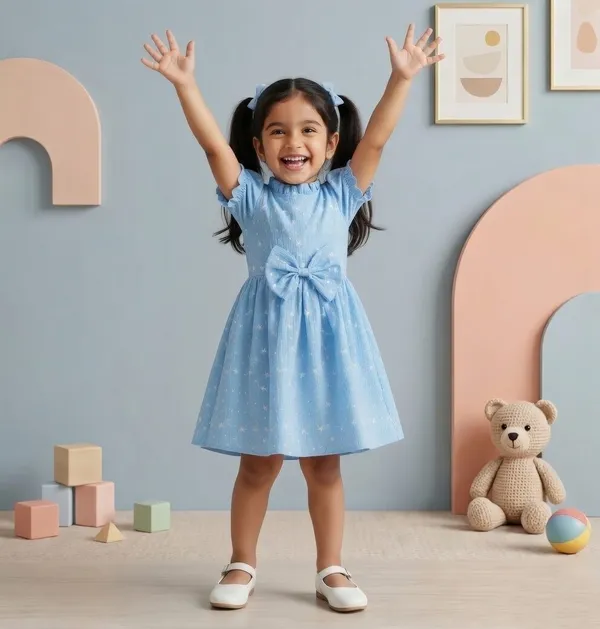 Whimsical_Star_Print_Baby_Frock_Dress_with_Ruffled_Collar_Frock