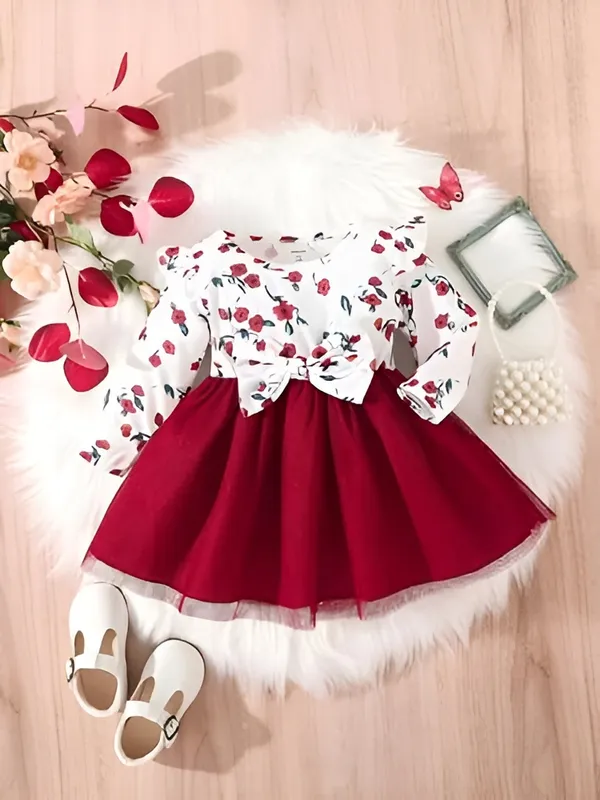 Red_Hen_Floral_Printed_Baby_Girl_Frock_Dress_-_Long_Sleeve_Net_A-Line_Party_Wear