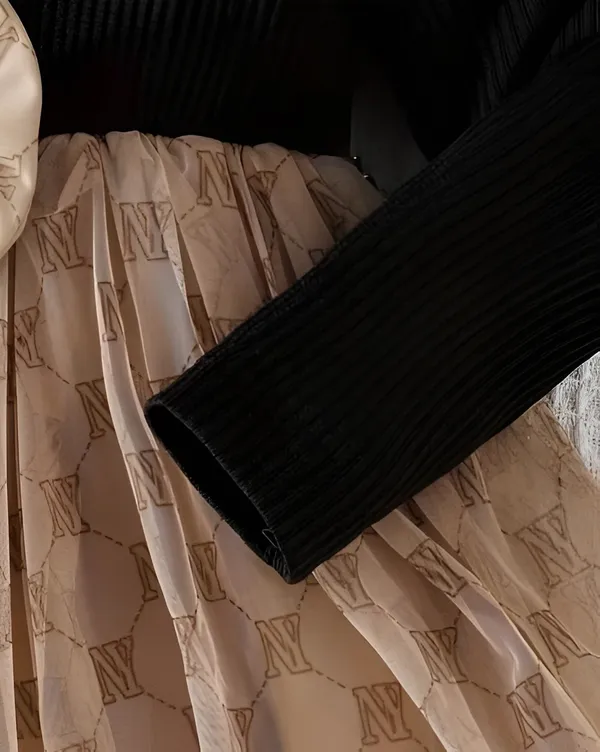 Black_Girls_Ribbed_Fit_&_Flared_Dress:_Elegant_Kids_Party_Frock_For_Every_Special_Occasion