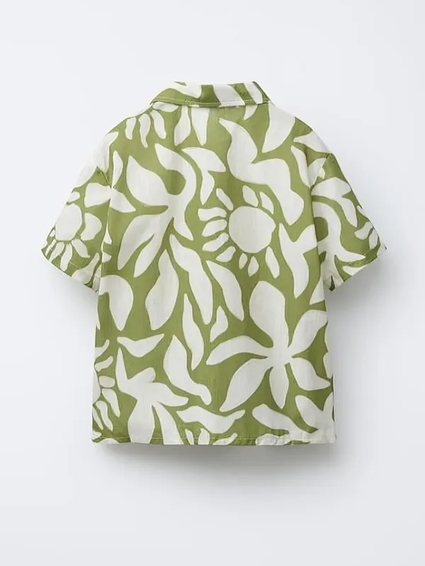 Fostric_Kids'_Green_&_White_Abstract_Floral_Shirt