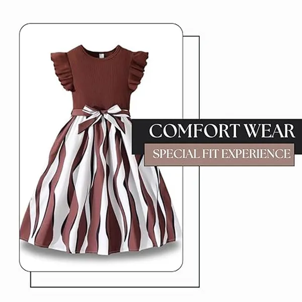 Brown_Baby_Girl_Fit_&_Flare_Knee-Length_Stripes_Printed_Short_Sleeve_Dress_Frock