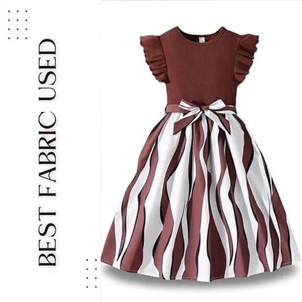 Brown_Baby_Girl_Fit_&_Flare_Knee-Length_Stripes_Printed_Short_Sleeve_Dress_Frock