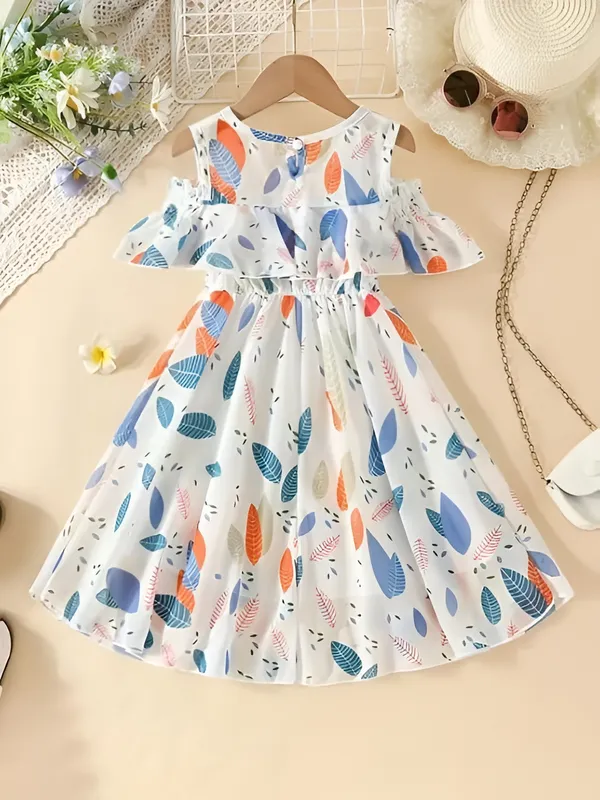 Multicolor_White_Fancy_Sleeve_Floral_Printed_Layered_Baby_Girl_Frock_&_Dress_For_Parties