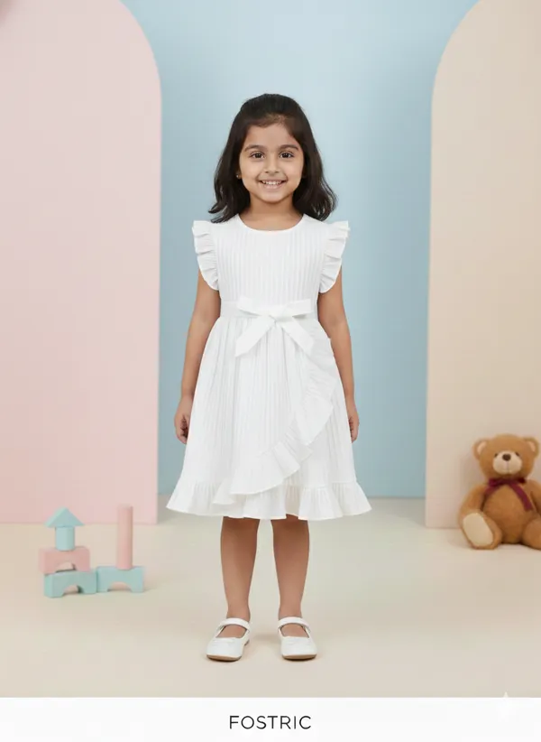 White_Girls_Striped_A-Line_Dress_Frock_|_Elegant_Kids_Party_Wear_Frock_Dress
