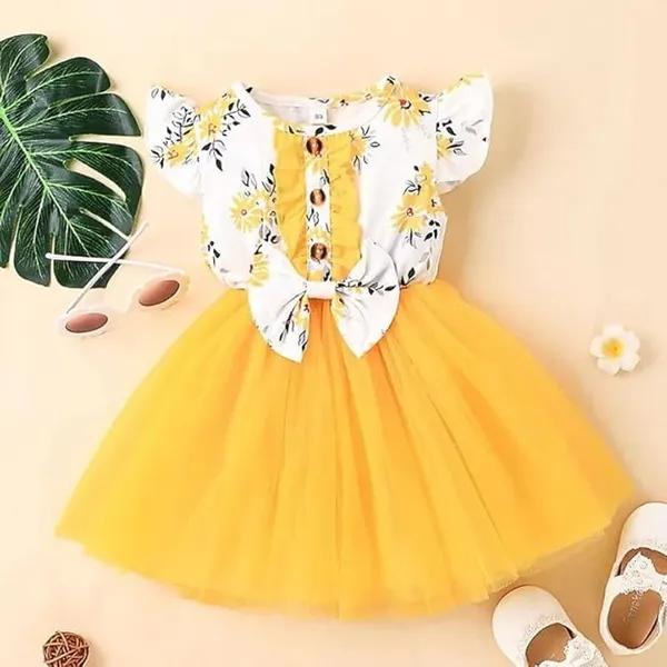 Yellow_Girls_Floral_Fit_And_Flare_Dress_|_Adorable_Ruffled_Bow_Baby_Toddler_Party_Frock