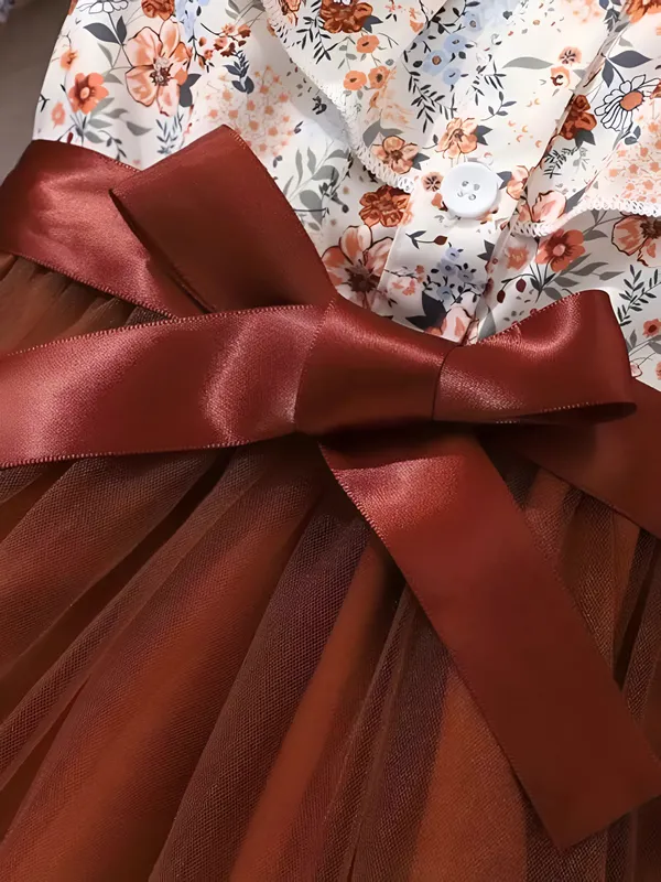 Brown_Girls_Cotton_Floral_A-Line_Dress_Frock_-_Knee_Length_Skirt_For_Festive_&_Party_Wear