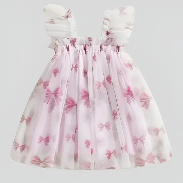 White_&_Pink_Girls_A-Line_Pink_Bow_Dress_&_Ruffle_Frock_-_Perfect_Party_Wear_&_Festive_Charm!