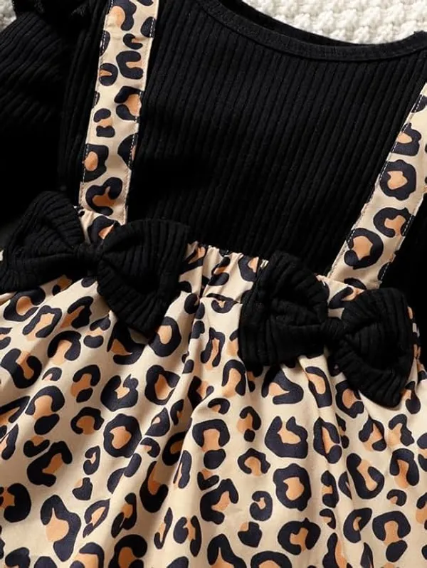Black_Baby_Girls_Leopard_Print_Dress_&_Frock_|_Modal_Blend_Long_Sleeve_A-Line_Outfit_For_Kids