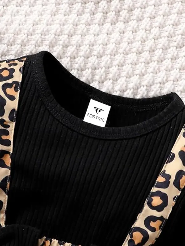Black_Baby_Girls_Leopard_Print_Dress_&_Frock_|_Modal_Blend_Long_Sleeve_A-Line_Outfit_For_Kids