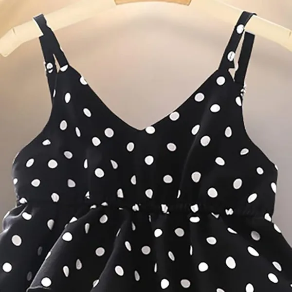 Black_Kids_Polka_Dot_Tiered_Dress_&_Frock_|_Sleeveless_Crepe_A-Line_Knee-Length_Outfit