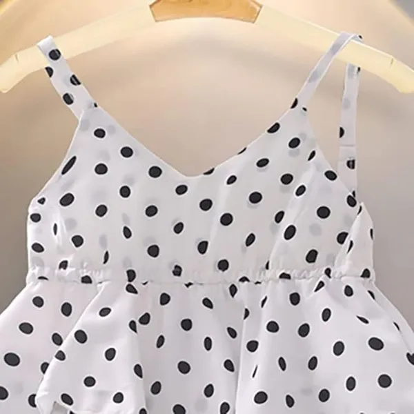 White_Kids_Polka_Dot_Tiered_Dress_&_Frock_|_Sleeveless_Crepe_A-Line_Knee-Length_Outfit