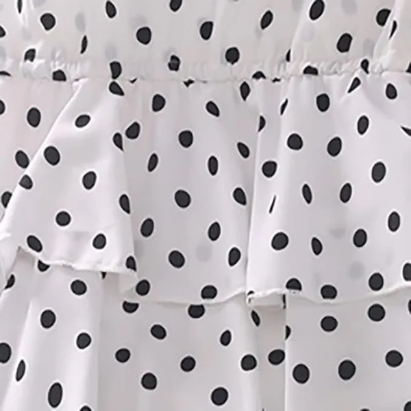 White_Kids_Polka_Dot_Tiered_Dress_&_Frock_|_Sleeveless_Crepe_A-Line_Knee-Length_Outfit