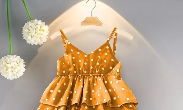 Yellow_Kids_Polka_Dot_Tiered_Dress_&_Frock_|_Sleeveless_Crepe_A-Line_Knee-Length_Outfit