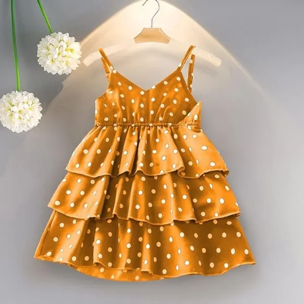 Yellow_Kids_Polka_Dot_Tiered_Dress_&_Frock_|_Sleeveless_Crepe_A-Line_Knee-Length_Outfit