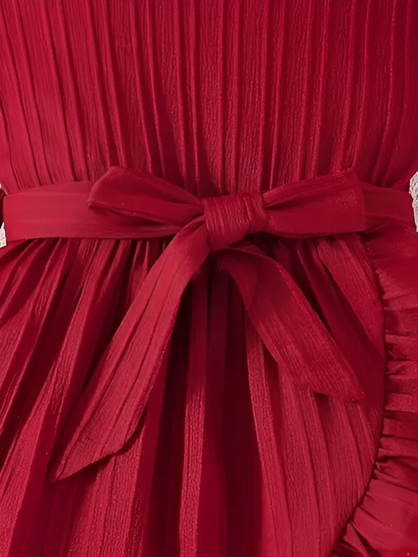 Red_Girls_Striped_A-Line_Dress_Frock_|_Elegant_Kids_Party_Wear_Frock_Dress