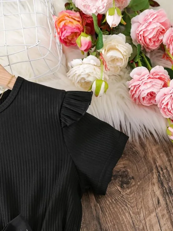 Black_Girls_Floral_Fit_&_Flare_Dress_In_Soft_Modal_Rayon_With_Digital_Print_Stylish_Black_Party_Wear