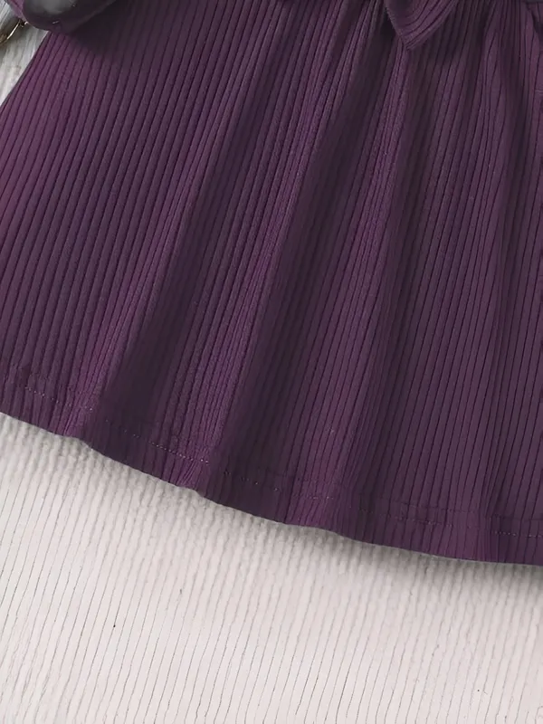 Wine_Black_Ribbed_Ruffle_Bow_Baby_Girl_Dress_&_Frock_Outfit_For_Special_Occasions
