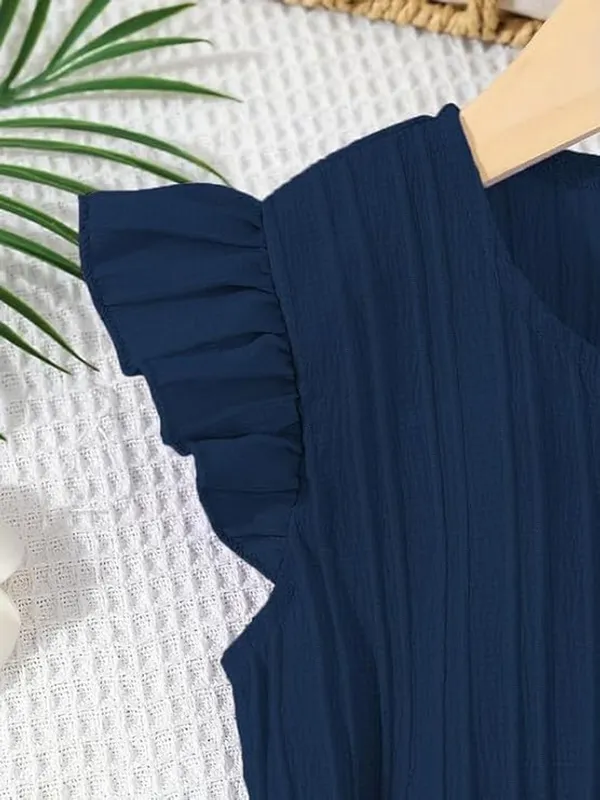 Blue_Girls_Ruffle_Sleeve_Pleated_Jumpsuit_Dress_&_Frock_-_Casual_Elegant_Kids_Outfit