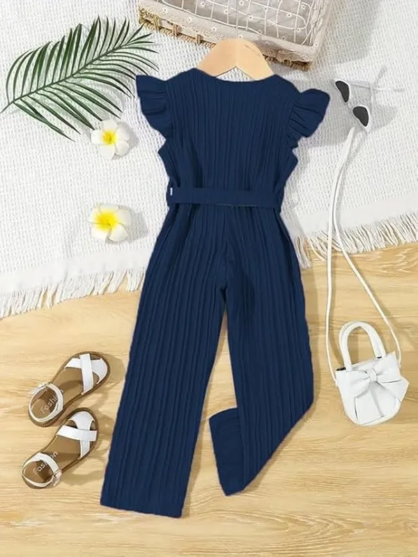 Blue_Girls_Ruffle_Sleeve_Pleated_Jumpsuit_Dress_&_Frock_-_Casual_Elegant_Kids_Outfit