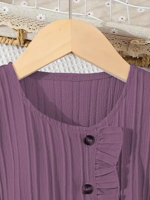 Purple_Girls_Ruffle_Sleeve_Pleated_Jumpsuit_Dress_&_Frock_-_Casual_Elegant_Kids_Outfit
