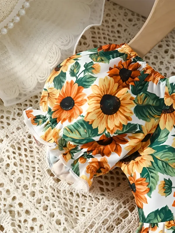 Multicolor_Girls_Cotton_Sunflower_Print_Puff_Sleeve_A-Line_Dress_&_Frock,_Square_Neck_Knee-Length.