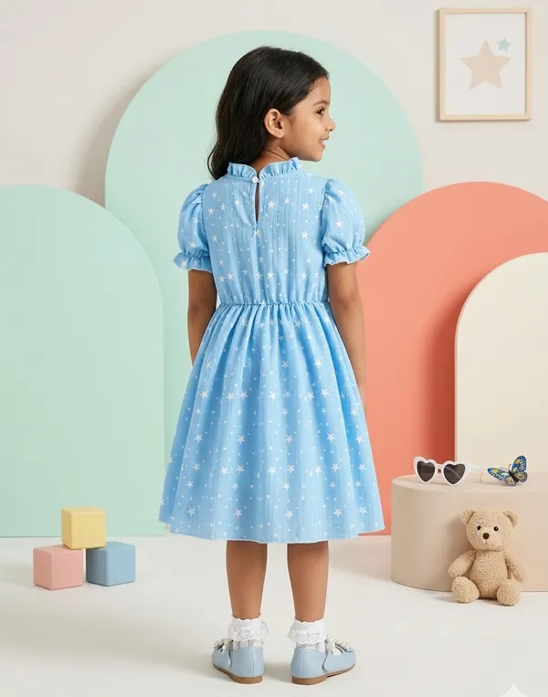 Whimsical_Star_Print_Baby_Frock_Dress_with_Ruffled_Collar_Frock