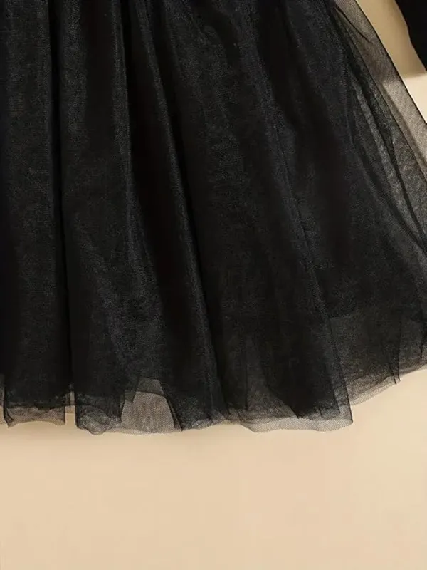 Black_Girls_Elegant_Embroidered_Net_Knee-Length_Fit_&_Flare_Dress_Frock_For_All_Occasions