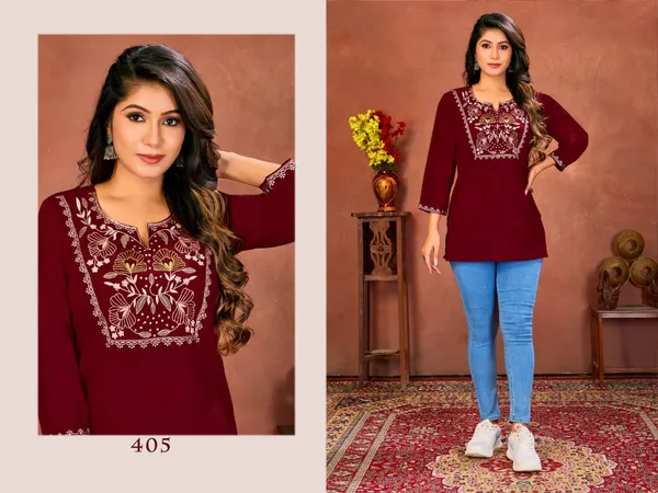 Elegant_Women�s_Rinkal_Cotton_Embroidered_Top_|_Lightweight_Daily_Wear_TOP's