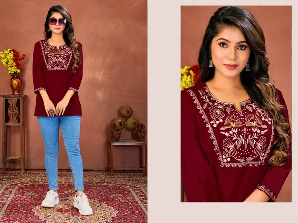 Elegant_Women�s_Rinkal_Cotton_Embroidered_Top_|_Lightweight_Daily_Wear_TOP's