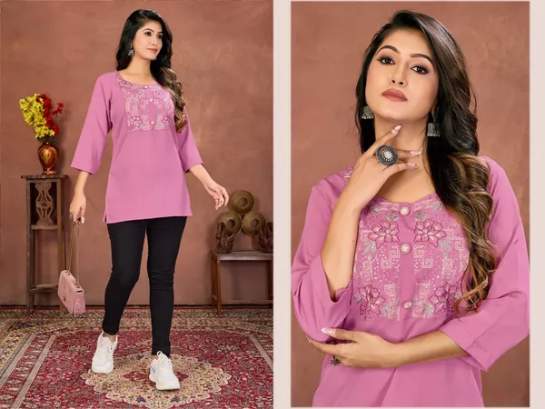 Elegant_Women�s_Rinkal_Cotton_Embroidered_Top_|_Lightweight_Daily_Wear_TOP's